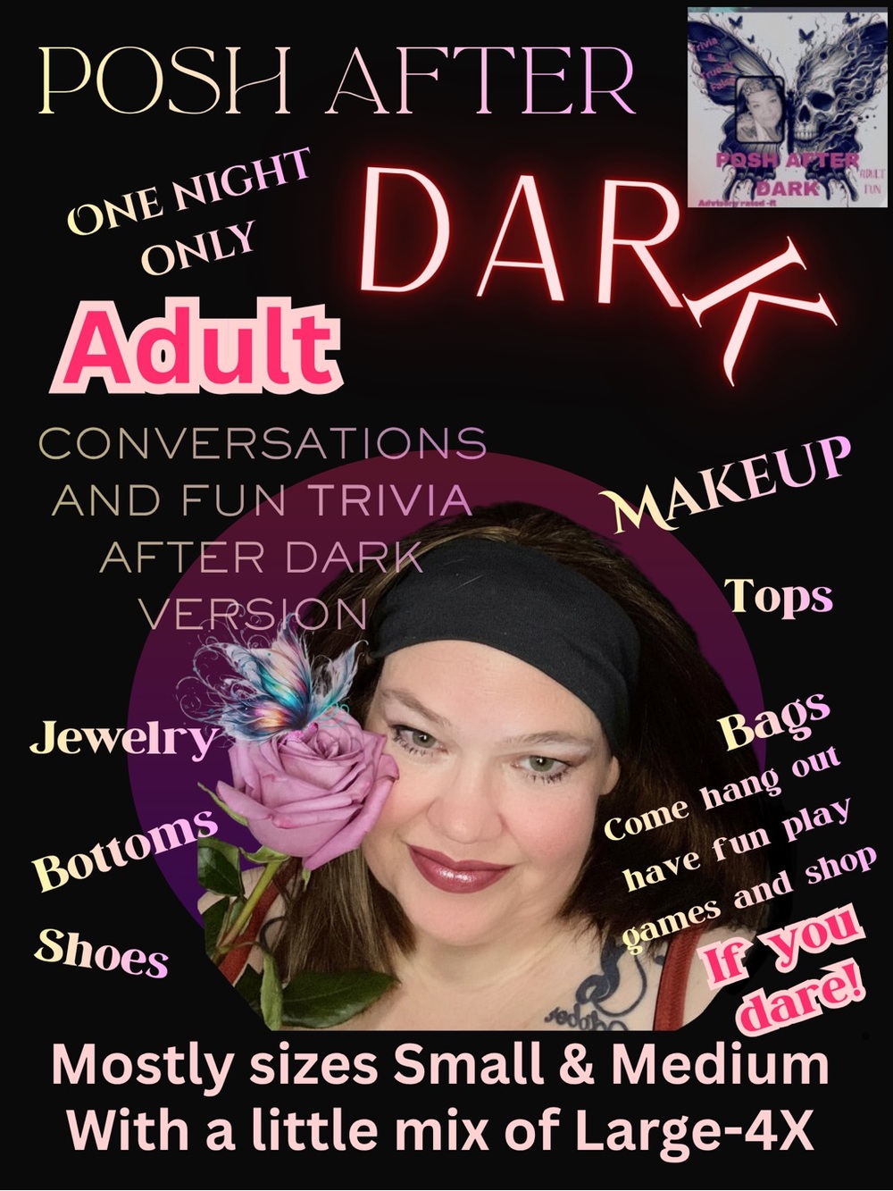 COMING SOON!! Posh After Dark Poshmark Event Graphic - Black & Pink